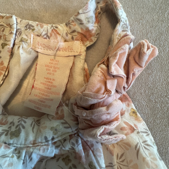 Rachel Ashwell Dress Girls 5T Pink Floral Sundress Ruffle Prairie cotton lined - Picture 4 of 12